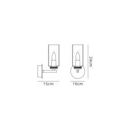 Seward Wall Lamp Switched, 1 x E14, Antique Brass - thumbnail 2