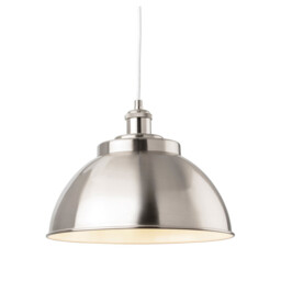 Genoa Industrial Dome Pendant Light Brushed Steel