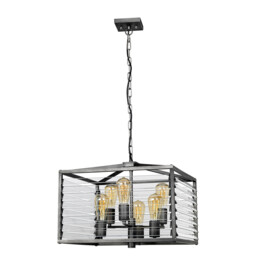 Louvre 6 Light Pendant Gunmetal Paint Finish - thumbnail 2
