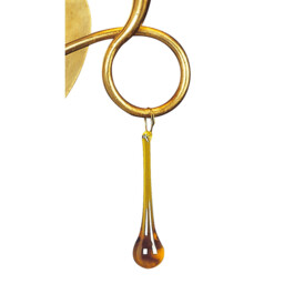 Paola Wall Lamp Switched 2 Light E14, Gold Painted With Black Shades & Amber Glass Droplets - thumbnail 5