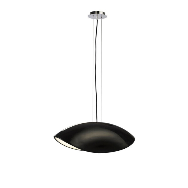 Pasion Rectangular Pendant 4 Light E27, Gloss Black/White Acrylic/Polished Chrome, CFL Lamps INCLUDED - image 1