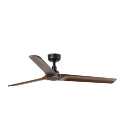 Heywood 132cm Ceiling Fan Black, Walnut Blades - thumbnail 1