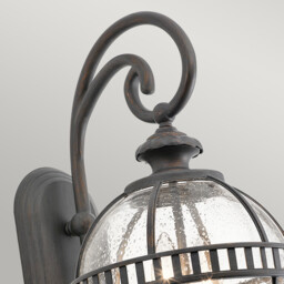 Halleron 2 Light Outdoor Globe Wall Lantern Light Grey IP44, E14 - thumbnail 2