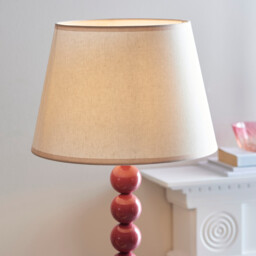 Higgledy Gloss Pink Clay Paint Floor Lamp with Vintage White Fabric Ivy Shade 35cm E27 - thumbnail 5