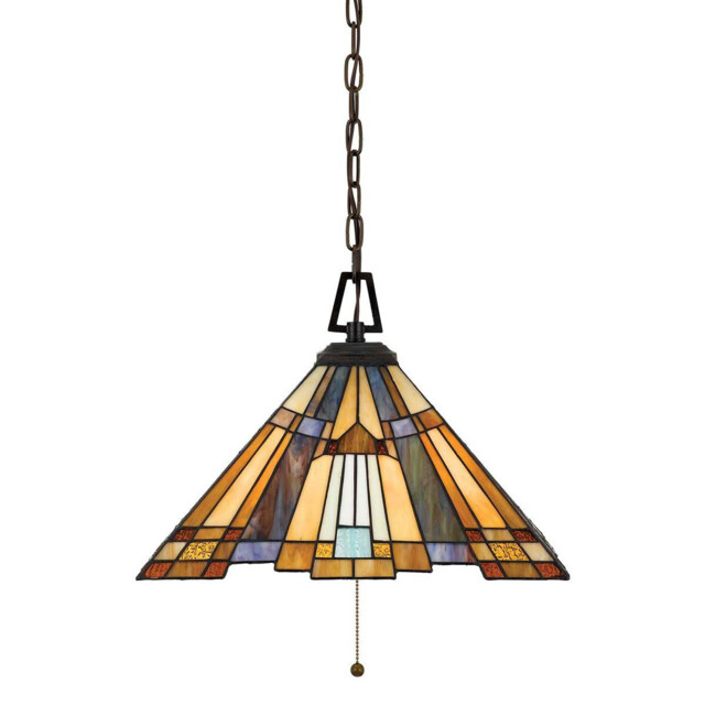 Inglenook 3 Light Ceiling Pendant Bronze, Tiffany, E27 - image 1