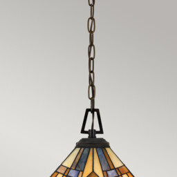Inglenook 3 Light Ceiling Pendant Bronze, Tiffany, E27 - thumbnail 2
