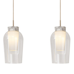 Nora Linear Pendant, 3 Light Adjustable E27, Gold/White/Clear Glass With Frosted Inner - thumbnail 5