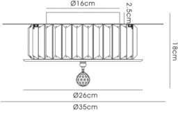 Tosca Flush Ceiling Round 4 Light Antique Brass, Glass, Crystal - thumbnail 3