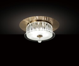 Tosca Flush Ceiling Round 4 Light Antique Brass, Glass, Crystal - thumbnail 2