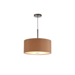 Baymont Polished Chrome E27 Single Pendant With 40cm x 18cm Dual Faux Silk Shade, Antique Gold/Ruby - thumbnail 5