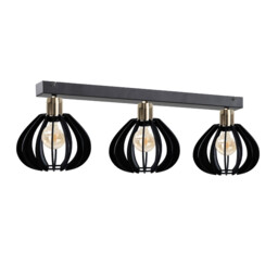 Gemma Ceiling Spotlight Bar Black, Gold, 60cm, 3x E27