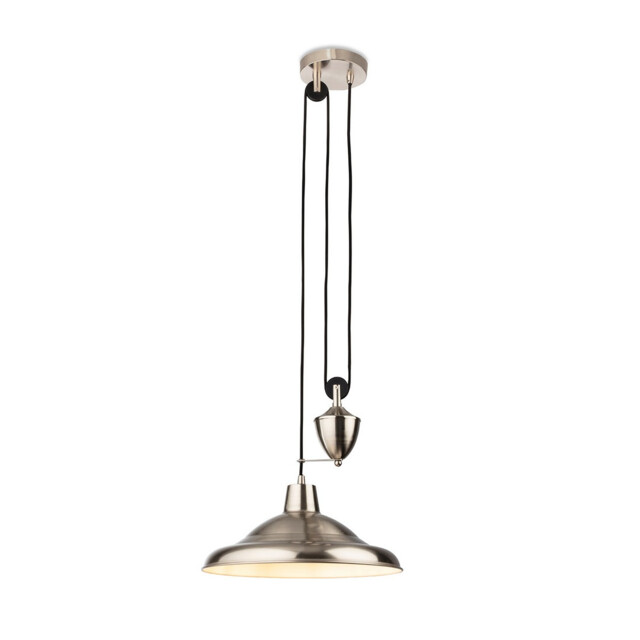 Suffolk Rise & Fall Pendant Light Brushed Steel