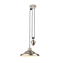 Suffolk Rise & Fall Pendant Light Brushed Steel