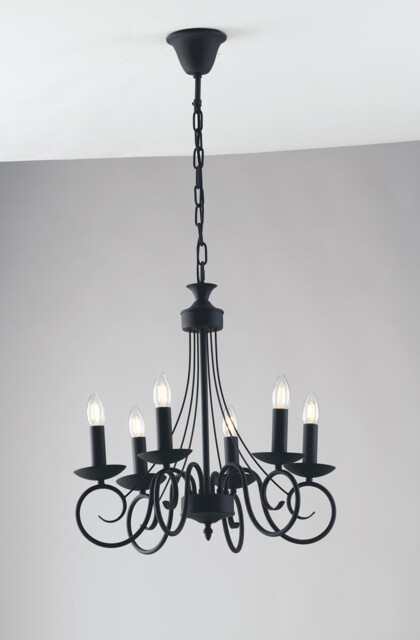 BEATRICE 6 Light Chandeliers Anthracite 50x52cm - image 1