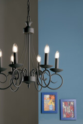 BEATRICE 6 Light Chandeliers Anthracite 50x52cm - thumbnail 2