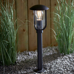 Quinn Classic Outdoor Floor Post Bollard Textured Black, IP44 - thumbnail 2