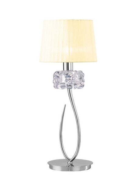 Loewe Table Lamp 1 Light E27 Large, Polished Chrome with Cream Shade - image 1