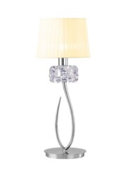 Loewe Table Lamp 1 Light E27 Large, Polished Chrome with Cream Shade