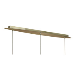 Tiffany Linear Pendant 3+3 Light E27+G9 Line, Antique Brass With White Shades & Clear Crystal - thumbnail 3