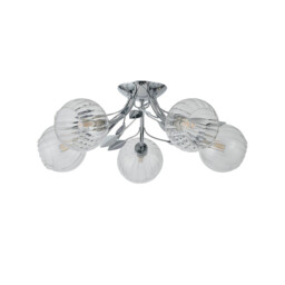 Elm Semi Ceiling, 5 Light G9, Polished Chrome/Clear Glass - thumbnail 3