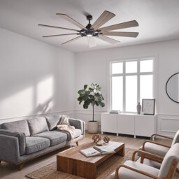 Gentry XL 216cm 9 Blade Ceiling Fan with Dimmable 3000K LED Light, Weathered Zinc, Remote Control - thumbnail 3