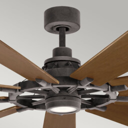 Gentry XL 216cm 9 Blade Ceiling Fan with Dimmable 3000K LED Light, Weathered Zinc, Remote Control - thumbnail 5