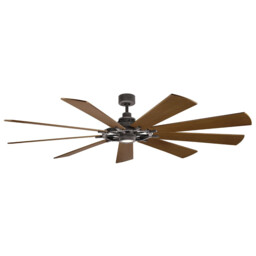 Gentry XL 216cm 9 Blade Ceiling Fan with Dimmable 3000K LED Light, Weathered Zinc, Remote Control - thumbnail 1