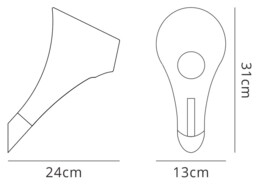 Ora Wall Lamp 1 Light E27, Gloss Red, White Acrylic, Polished Chrome - thumbnail 2
