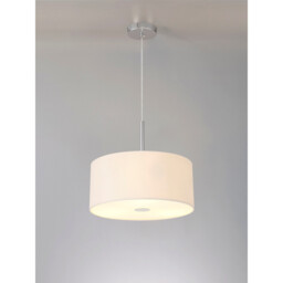 Baymont Polished Chrome 3 Light E27 Single Pendant With 40cm x 18cm Dual Faux Silk Shade, Nude Beige/Moonlight - thumbnail 2