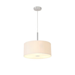 Baymont Polished Chrome 3 Light E27 Single Pendant With 40cm x 18cm Dual Faux Silk Shade, Nude Beige/Moonlight - thumbnail 5