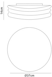 Mediterraneo Flush Ceiling, Wall 2 Light E27 Medium, Frosted White Glass - thumbnail 2
