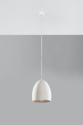 Flawiusz Dome Ceramic Pendant Light White E27 - thumbnail 2