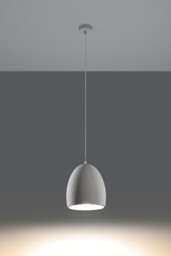 Flawiusz Dome Ceramic Pendant Light White E27 - thumbnail 3