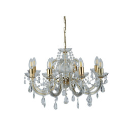Marie Therese 8 Light Crystal Chandelier Polished Brass Finish, E14 - thumbnail 2