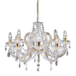 Marie Therese 8 Light Crystal Chandelier Polished Brass Finish, E14