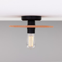 Bog Oak Ceiling Light, Red Iron, Matte Black - thumbnail 2