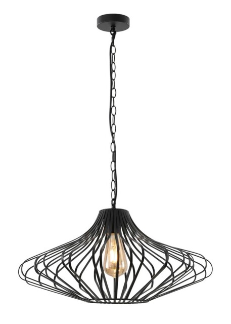 Elbridge Caged Ceiling Pendant, 1 x E27, Matt Black - image 1