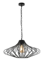Elbridge Caged Ceiling Pendant, 1 x E27, Matt Black