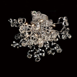 Kurlz Ceiling 15 Light G4 Polished Chrome/Crystal, NOT LED/CFL Compatible - thumbnail 2