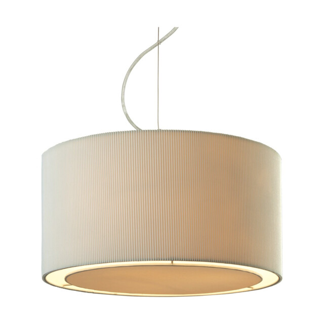 Clio 3 Light Round Ceiling Pendant Chrome, Cream, E27
