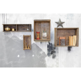 nkuku Reclaimed Brick Box - Storage & Hanging Accessories - Multicolour - Wide 10 x 57 x 14.5 cm