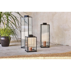 Nkuku Sia Lantern - Candles Holders & Lanterns - Black - Medium 55 x 20 x 20 cm