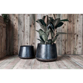 Nkuku Endo Reclaimed Iron Planter - Vases & Planters - Multicolour - Large 39 x 48 cm (Diameter)