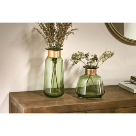 nkuku Miza Glass Vase - Vases & Planters - Green - Large 32 x 14 cm (Diameter)