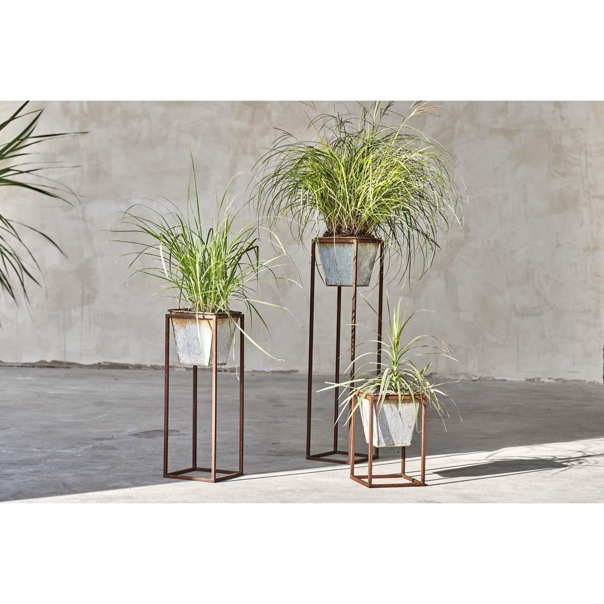 nkuku Narlu Planter Stand - Vases & Planters - Grey - Large 76.5 x 17 x 17 cm