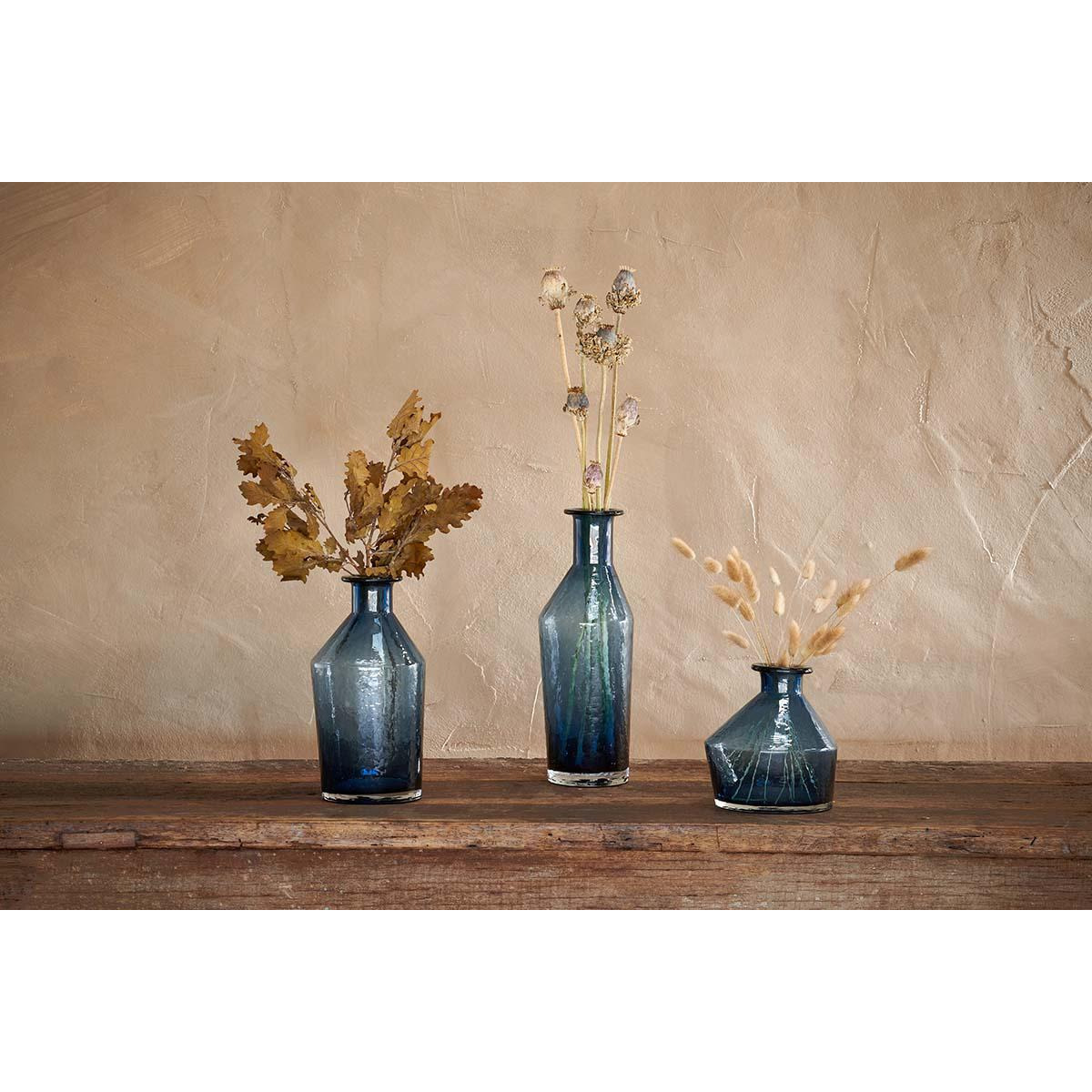 Nkuku Zaani Glass Vase - Vases & Planters - Blue - Large
