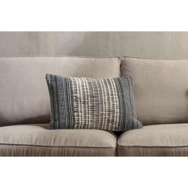 nkuku Mika Recycled Cushion Cover - Textiles - Black/Natural - Rectangle