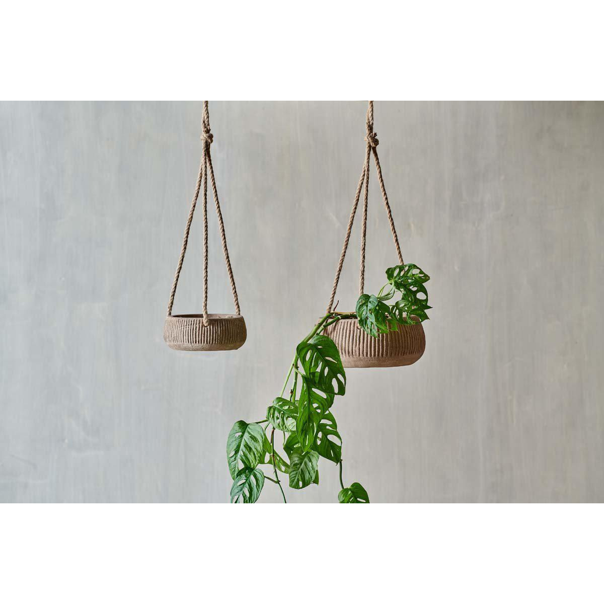 Nkuku Wampu Hanging Planter - Vases & Planters - Distressed Terracotta - Large