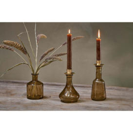 Nkuku Sirsa Glass Candlestick - Candles Holders & Lanterns - Sepia - Tall