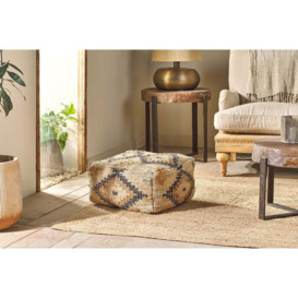 Nkuku Kesu Kilim Pouf - Chairs Stools & Benches - Natural - Small